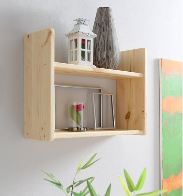 TiCAA Wandregal aus Kiefer in Natur Kiefer Braun Beige - Bild 1