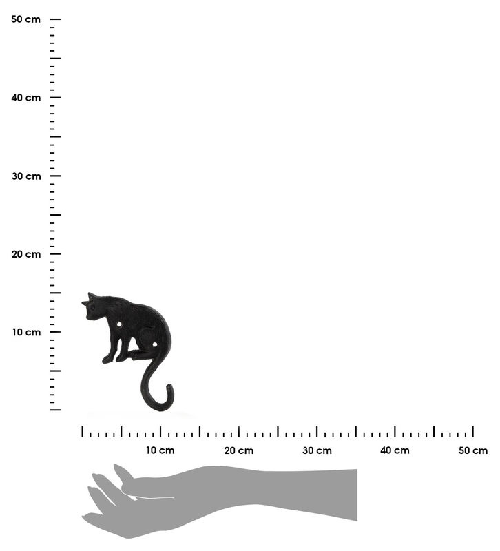 Super Merchant Garderobenhaken Chaton aus Metall in Schwarz, Wandmontiert, B: 10,8 cm, H: 15,3 cm - Bild 2