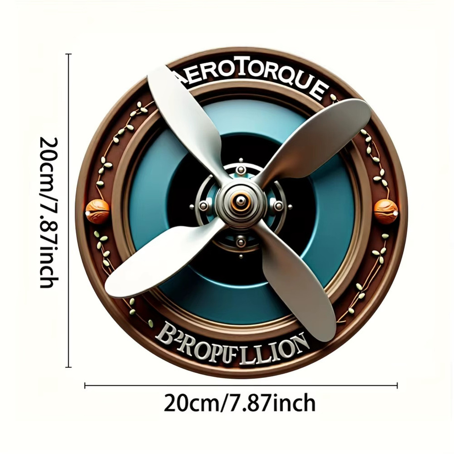 Hello Young Aluminium Wandschild Flugzeugpropeller im Vintage Industrie-Design, B/H: 20,3 x 20,3 cm - Bild 2