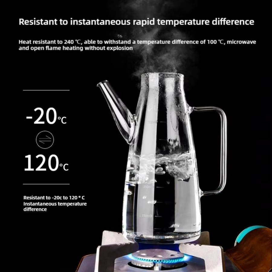 XMSJ Glas-Ölspenderflasche mit tropffreiem Ausgießer, transparent - Bild 5