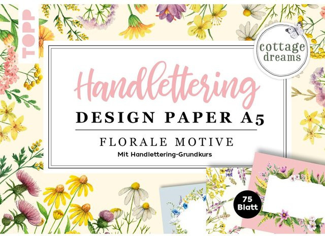 Handlettering Design Paper Block Cottage Dreams von Ludmila Blum in Multi, A5 - Bild 1