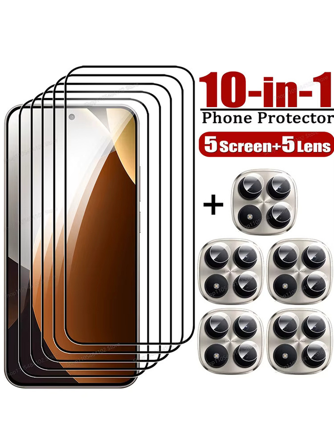 10-in-1 Panzerglas Set für Xiaomi Redmi Note 15 14 13 12 11 Pro inkl. Linsenschutz in Transparent - Bild 5