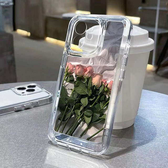 Transparente Blumenhülle aus weichem TPU für Samsung Galaxy A55 5G, Farbe: Grau - Bild 1