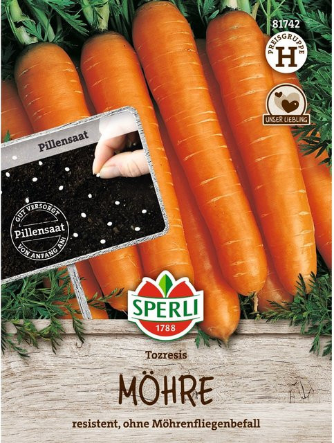 SPERLI Möhren-Samen Tozresis F1 Pillensaat, orangefarbene Gemüsesaat für Frühjahr und Sommer - Bild 1