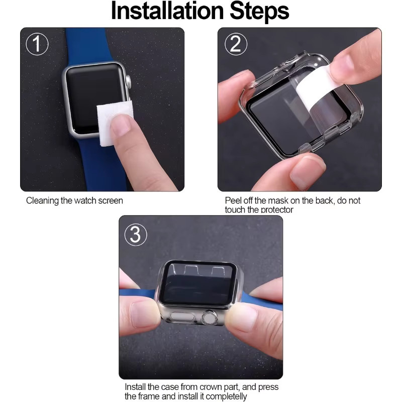 Schutzhülle aus gehärtetem Glas für Apple Watch, Unisex - Bild 6