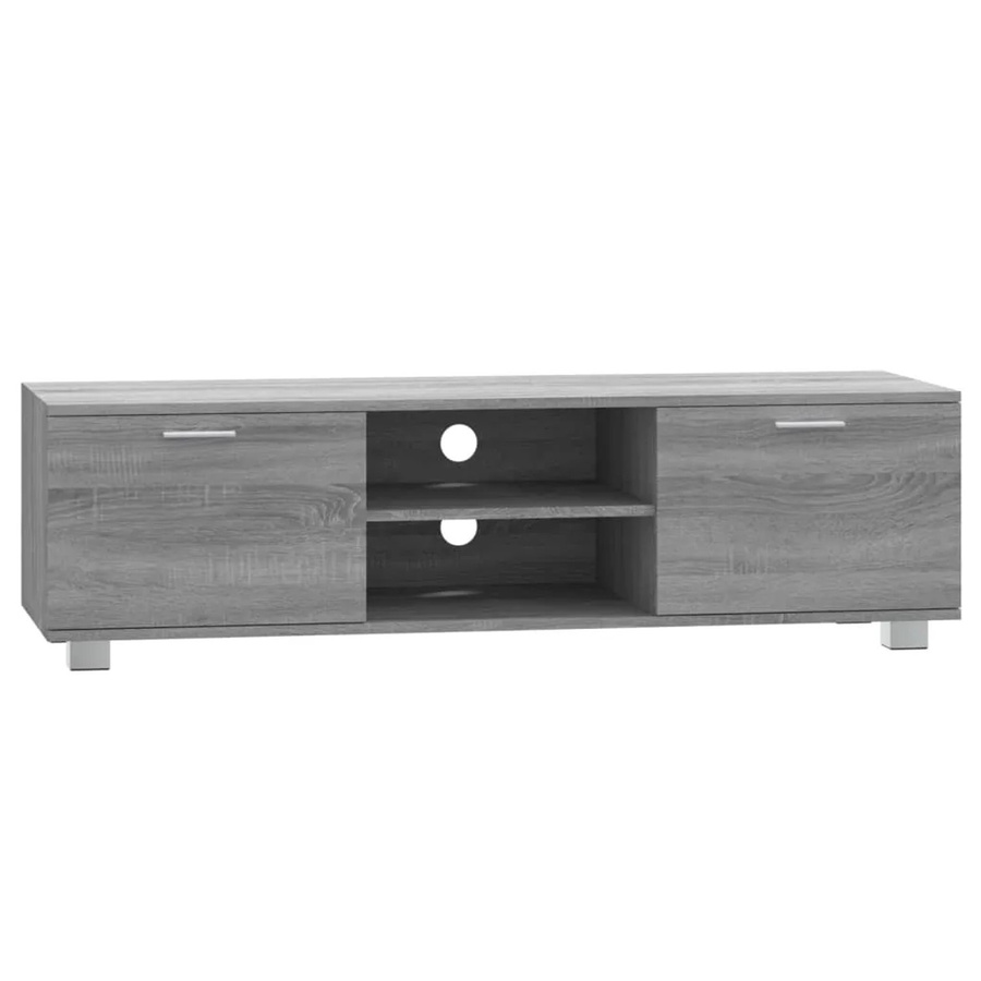 vidaXL TV-Schrank modern in Grau Sonoma mit Medienfächern, B/T/H: 140 x 40,5 x 35 cm - Bild 2