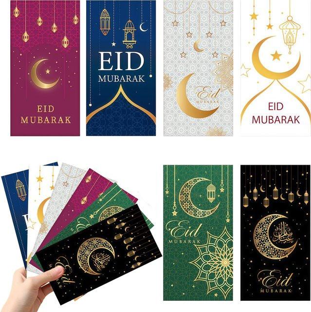 12 Stück Eid Mubarak Umschläge in Rot für Ramadan und Eid Al Adha Dekorationen und Geschenke - Bild 1