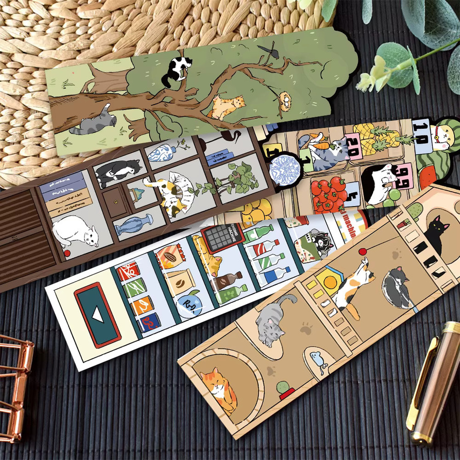 30 Stück Unregelmäßige Katzen Welt Lesezeichen aus Papier in Multicolour für Studenten und kreative Geschenke - Bild 2