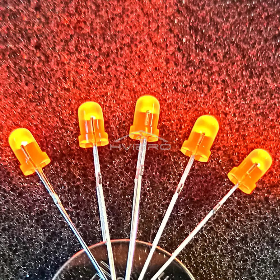 HVIERO LED Kugelbirne ultrahelle Leuchtdiode mit rundem Kopf und kurzen Kantenfüßen, Durchmesser: 3 mm, Farben: Weiß, Grün, Gelb, Blau, Rot - Bild 3