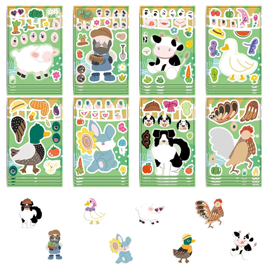 Charile Bauernhof Tiere Puzzle Aufkleber, Bunt / Mehrfarbig - Bild 2
