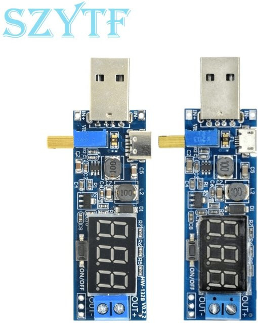 SZYTF Boost Buck Konverter USB Step Up/Down DC-DC Stromversorgungsmodul, einstellbar von 1,2 V bis 24 V, Farbe Blau - Bild 1