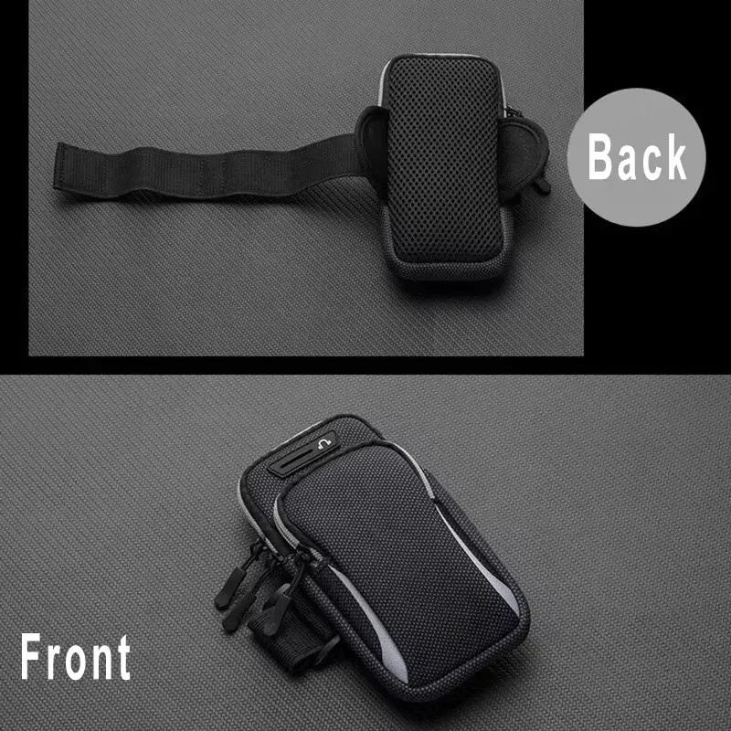 VIKEFON Handy Halter Tasche aus PU Leder mit Armband und Laufstasche für Kopfhörer in Pink oder Schwarz - Bild 2
