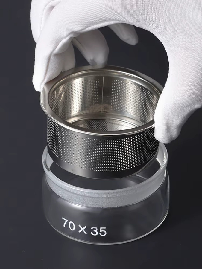 Uhrenreparatur-Öltank, Glasbehälter, Stahlgitter, 60x30 mm, 70x35 mm - Bild 3