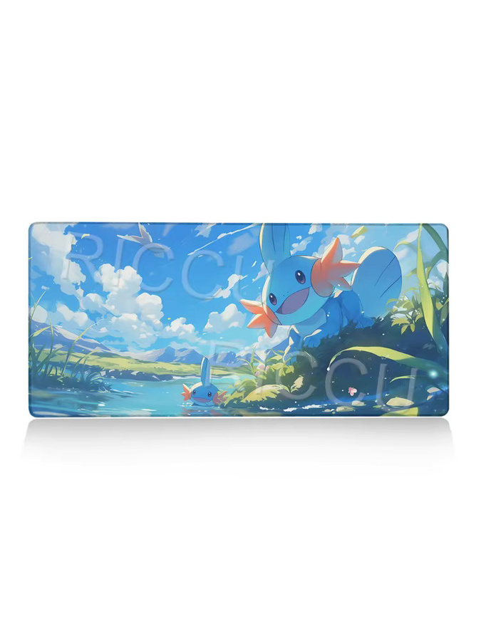 Rutschfeste Gaming-Tastatur-Unterlage mit buntem Anime-Pokémon-Muster von Potdemiel für PC und Laptop, XXL Mauspad in Multicolor - Bild 2