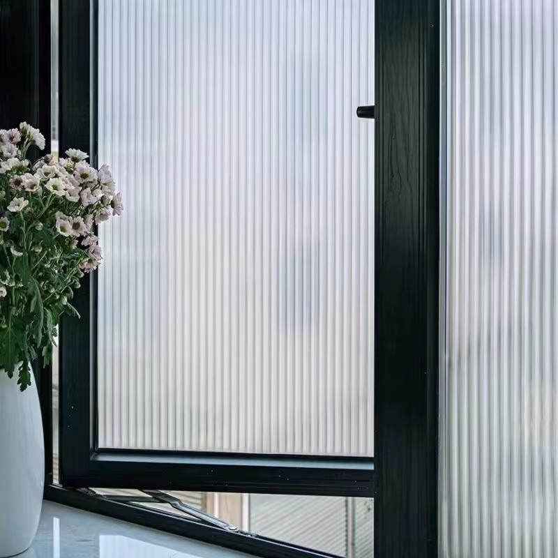Changhong Glasaufkleber Fensterfolie Weiß Mattiertes Wellenglas Design zur Sichtschutzfolie für Badezimmer Küche und Tür - Bild 3