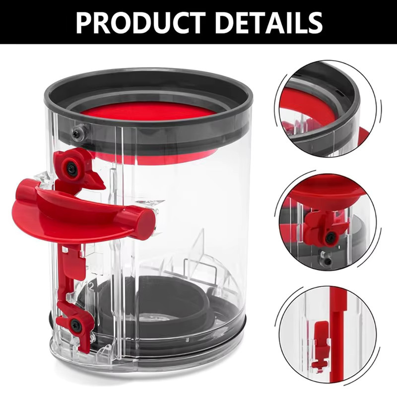 Dyson Staubbehälter in Transparent für V12 Detect Slim, V10 Digital Slim, SV18, SV20, SV30, SV46, SV49 Akku-Staubsauger, Teilenummer 965272-01 - Bild 4