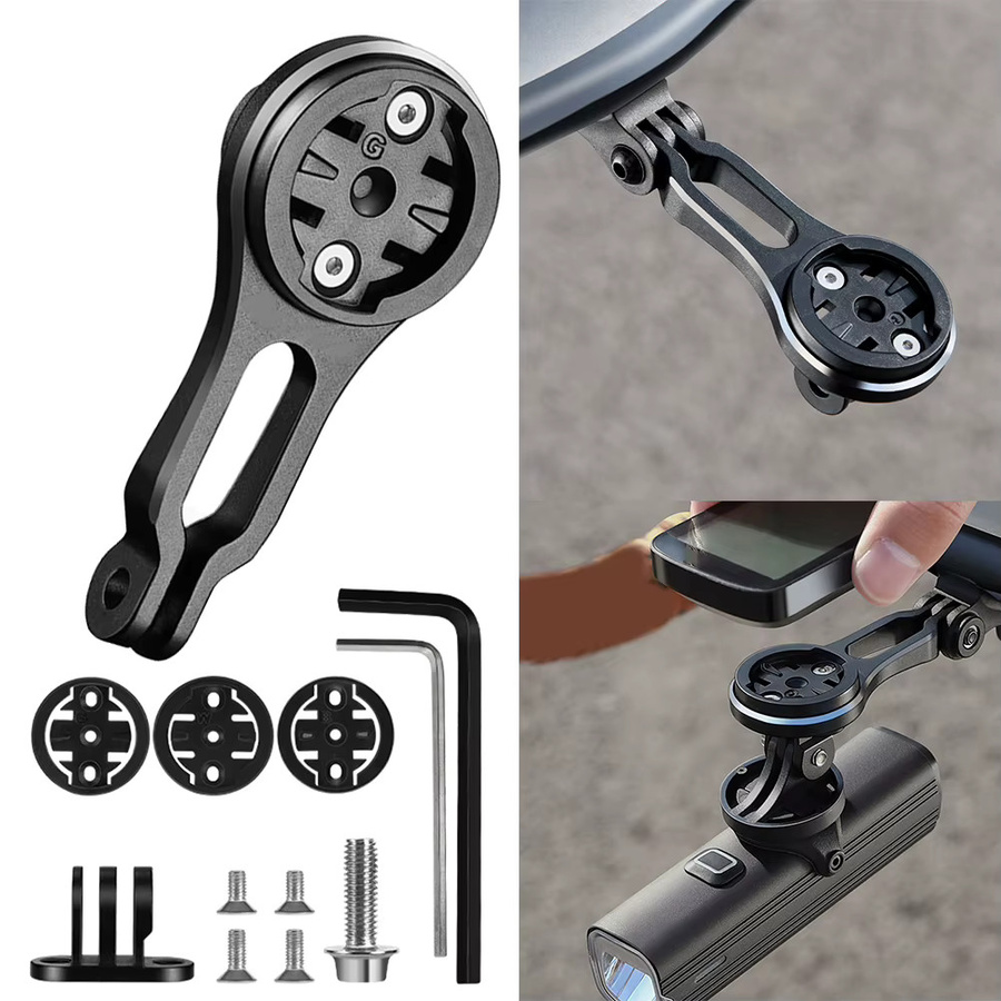 SPORTARC Fahrradcomputerhalterung aus Aluminiumlegierung in Schwarz für Garmin und Wahoo mit integrierter Lenker-GPS- und Licht-Kombihalterung - Bild 4