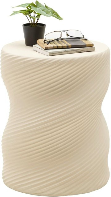 Mömax Hocker Beistelltisch Milo Greige rund mit Naturstein-Optik B/T/H: 40 x 40 x 32 cm - Bild 1