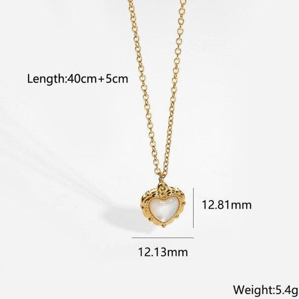 Halskette Edelstahl, Gold, Herz, Damen, 40cm - Bild 1