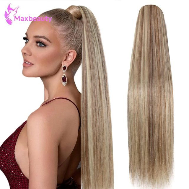 mayfive Clip-in-Haarverlängerung Pferdeschwanz, 100 % Echthaar, Farbe P8/613, Damen - Bild 1