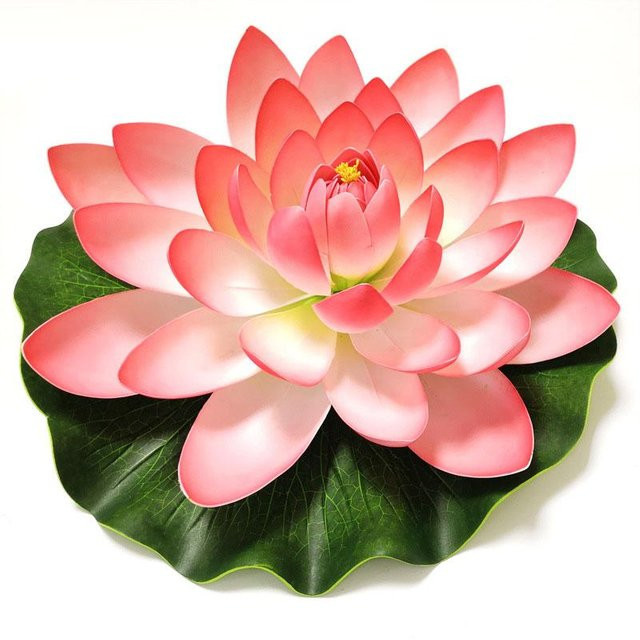 Künstliche Lotusblume Pink als schwimmende Seerose für deinen Teich und die Gartendekoration - Bild 1
