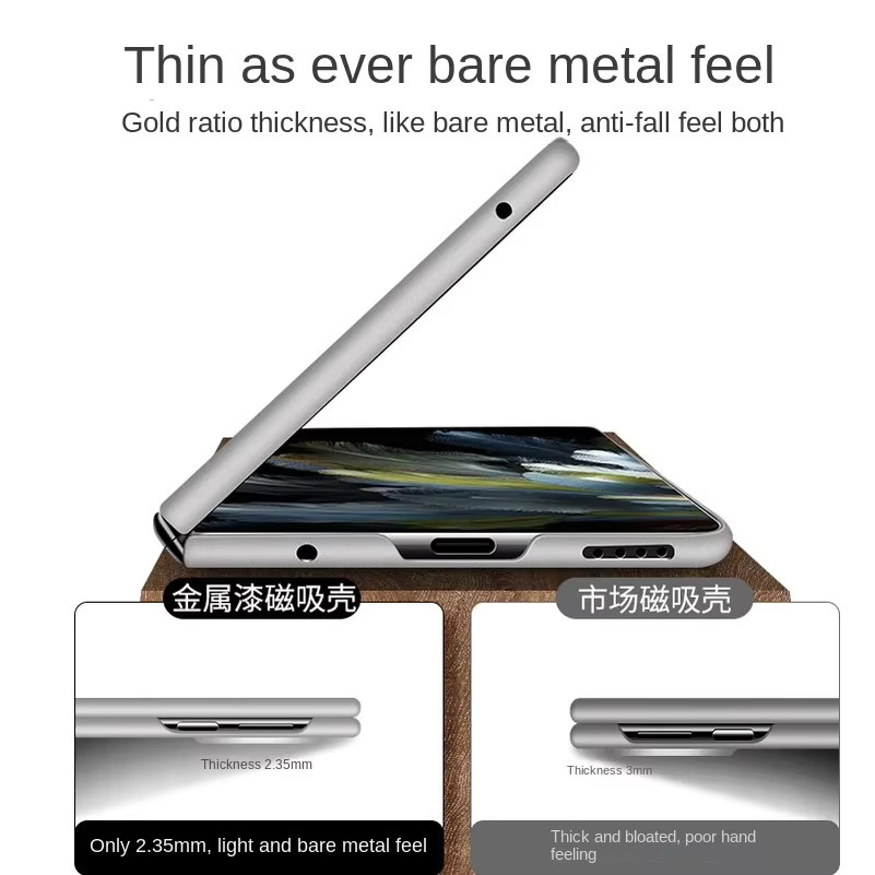 Xiaomi Mix Fold 4 Handyhülle mit MagSafe Magnetfunktion, ultradünn, hart und matt, Farbe: Gold - Bild 3