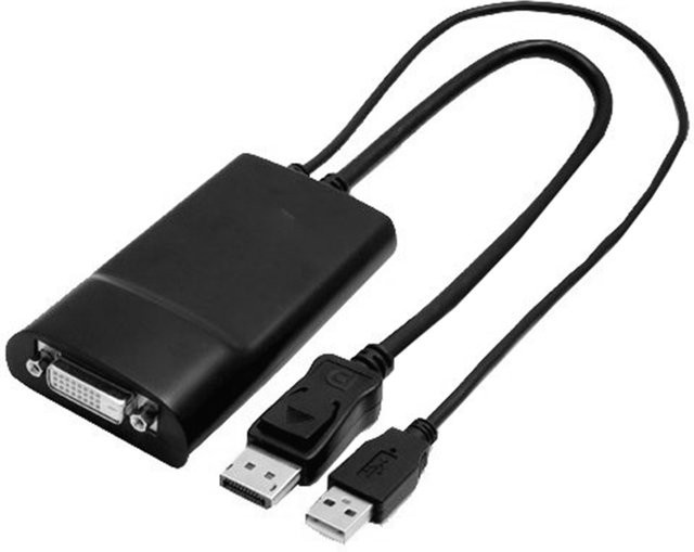 HDmatters DisplayPort zu DVI-D Dual Link Adapter, Aktiver Konverter DP 1.2 auf DVI, Schwarz - Bild 1