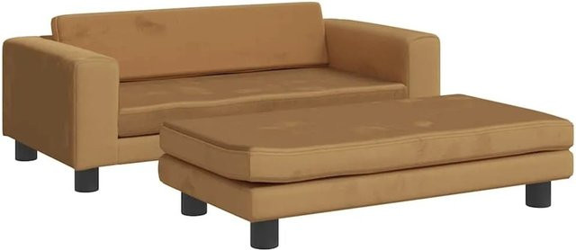vidaXL Hundebett Sofa mit Verlängerung aus Samt in Braun B: 100 cm, T: 50 cm, H: 30 cm - Bild 1