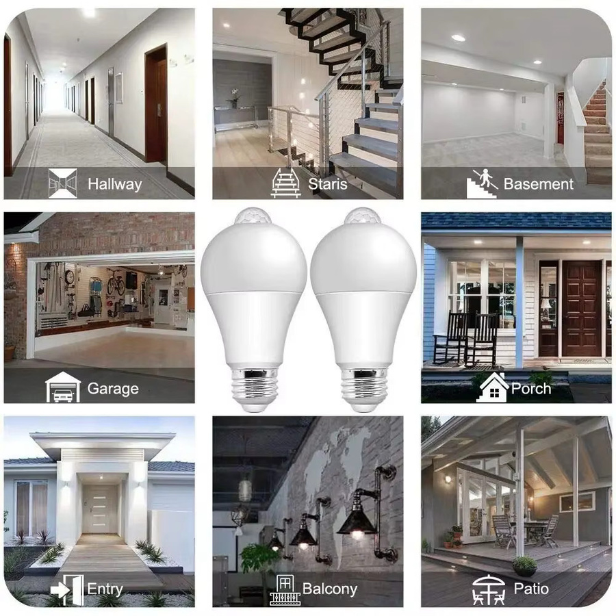 PIBAOGU LED Motion Sensor Glühbirnen Set 4 Stück, 18 W, Warmweiß, Außen- und Innenbeleuchtung für Wohnzimmer, Schlafzimmer, Korridor und Garage - Bild 3