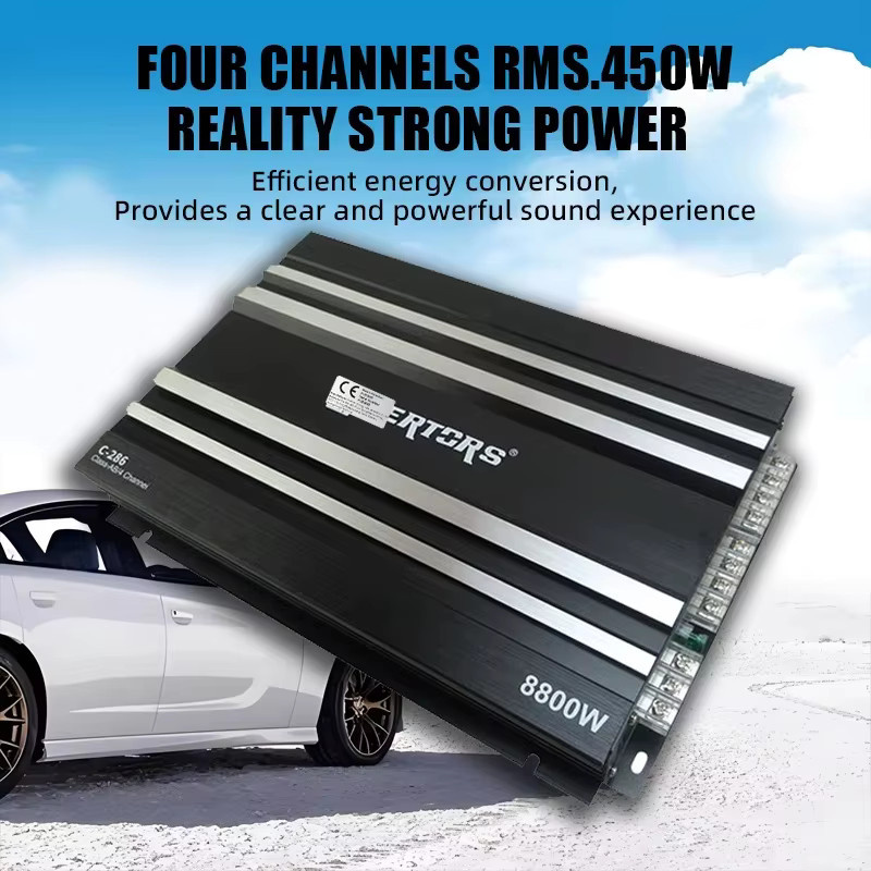 Q-PERTORS Klasse AB Car Audio 4 Kanal Stereo Leistungsverstärker in Schwarz mit 8800 W Power für Lautsprecher, Subwoofer, Höhen und Mid-Bass - Bild 4
