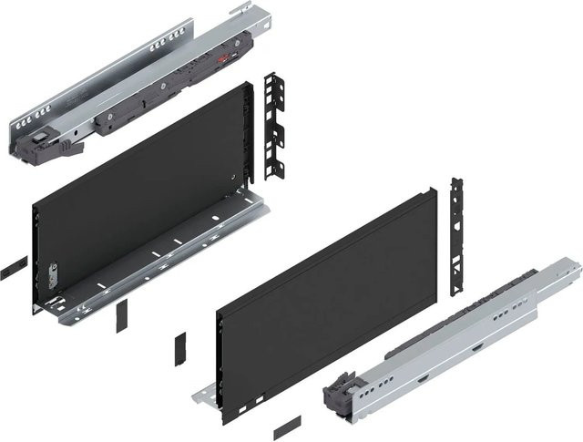 Blum Legrabox Pure Set Unterbau Schubladensystem mit Blumotion Soft-Close, Nennlänge: 400 mm, Tragkraft: 40 kg, Farbe: Carbonschwarz Matt - Bild 1