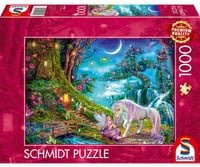 Schmidt Spiele Puzzle Wo sich Einhorn und Elfe gute Nacht sagen, farbenfroh, 1000 Teile - Bild 1