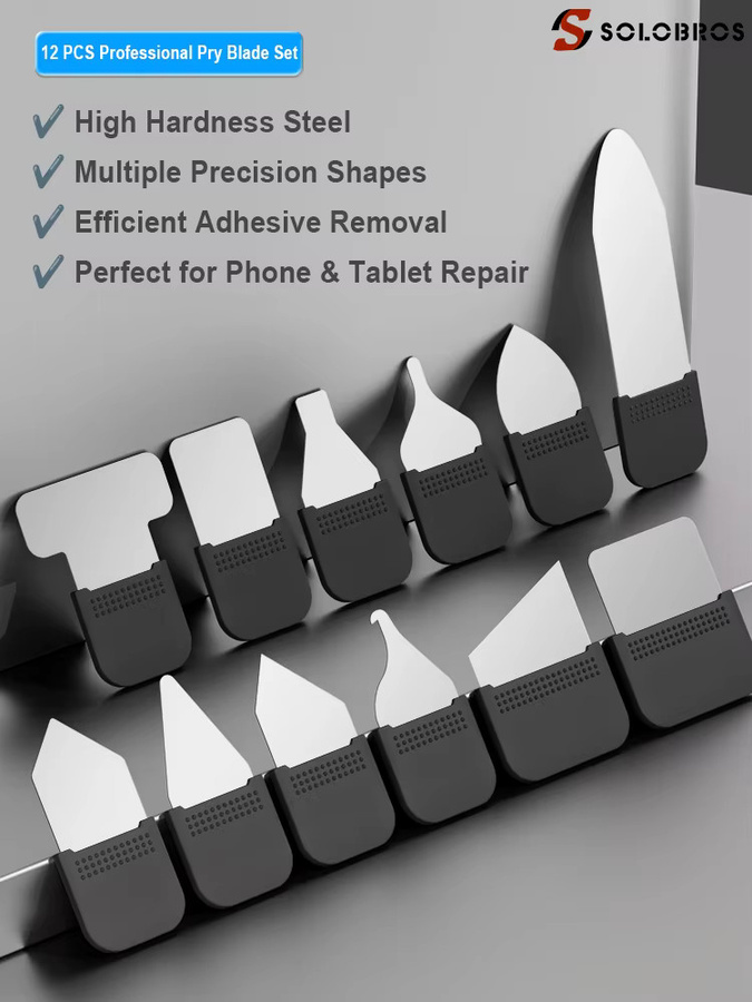 Solobros TE-203 12-in-1 Demontage-Set zur Reparatur von Handy-Akku, Bildschirm, Rückseite und Rückglas als präzises Öffnungswerkzeug - Bild 2