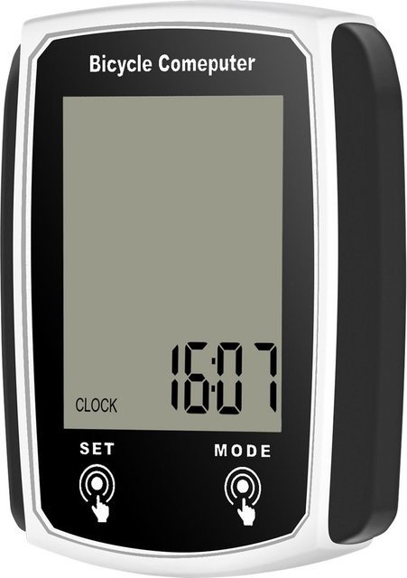 KaiSai Kabelgebundener Fahrradcomputer mit 19 Funktionen, wasserdichter Fahrrad-Tachometer mit Hintergrundbeleuchtung, Weiß - Bild 1