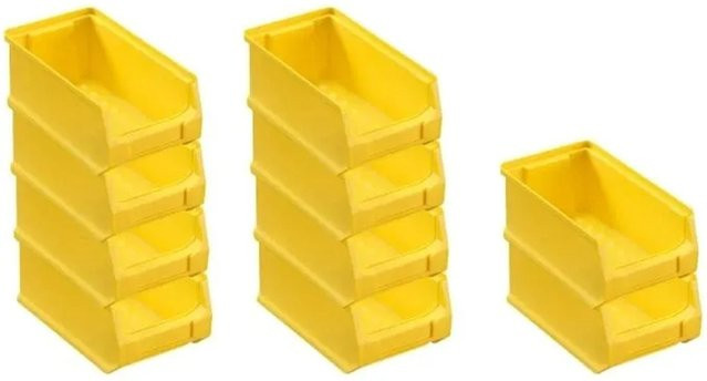PROREGAL SparSet 10x Sichtlagerboxen Gelb, stapelbar mit Griffen, H x B x T: 7,5 x 10 x 17,5 cm, 0,8 Liter - Bild 1