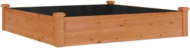 vidaXL Hochbeet aus Massivholz Tanne in Braun, B/T/H: 120 x 120 x 25 cm - Bild 1