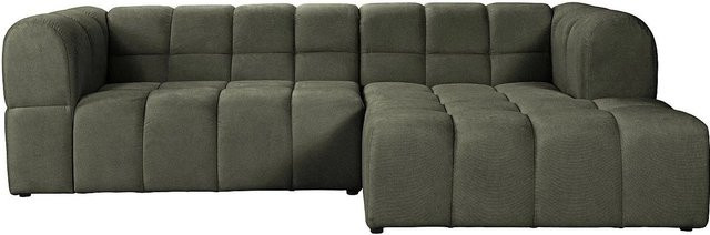 Vente-unique Sofa Rimalo in Khaki, L-Form aus Stoff, Breite: 272 cm - Bild 1