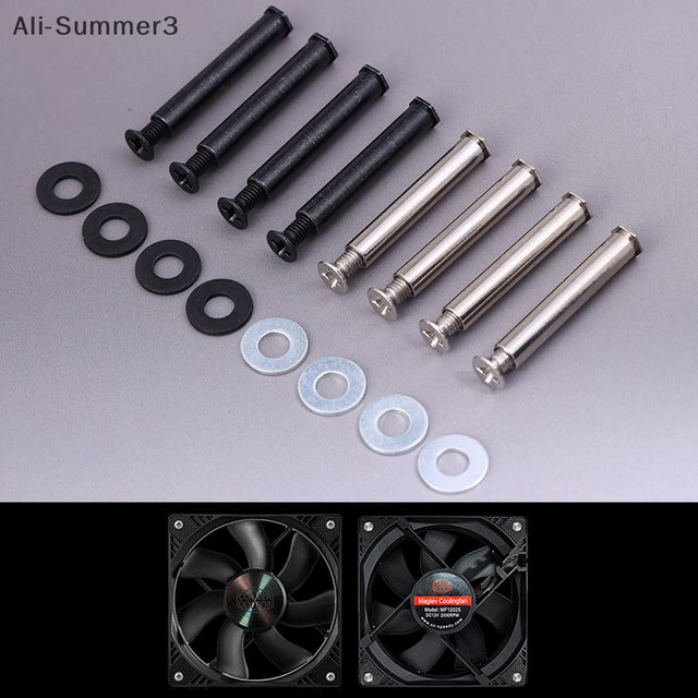 4er-Set Computer Gehäuse Lüfter Montage Schrauben in Schwarz für DIY PC-Modding zur verbesserten Stabilität - Bild 1