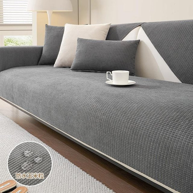 Wasserdichter Sofabezug Super Six aus Maiskorn in Grau, modernes quadratisches Kissen für dein Wohnzimmer, B/B: 70 x 70 cm - Bild 1