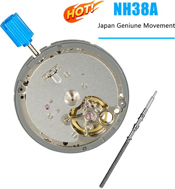 OAKCHARM Uhrmechanismus NH38A Automatik, 24 Steine, Silber, Rubin - Bild 1
