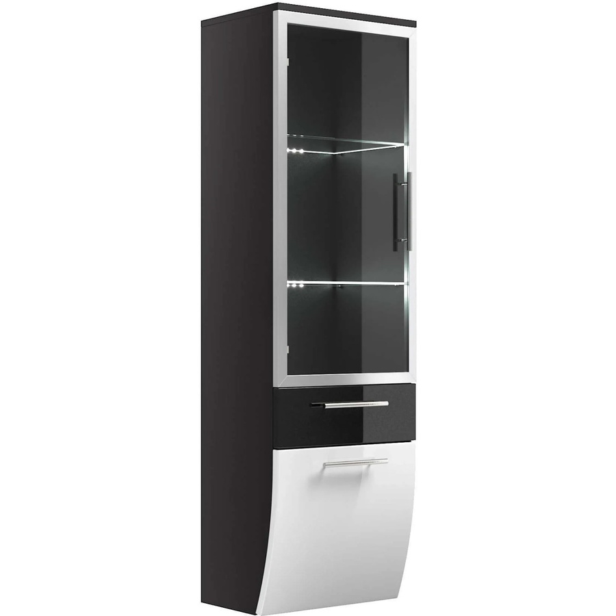 Posseik Bad-Hochschrank Salona in Anthrazit mit Soft-Close-Türen und internen Regalen, Breite: 40 cm, Höhe: 134,5 cm - Bild 2