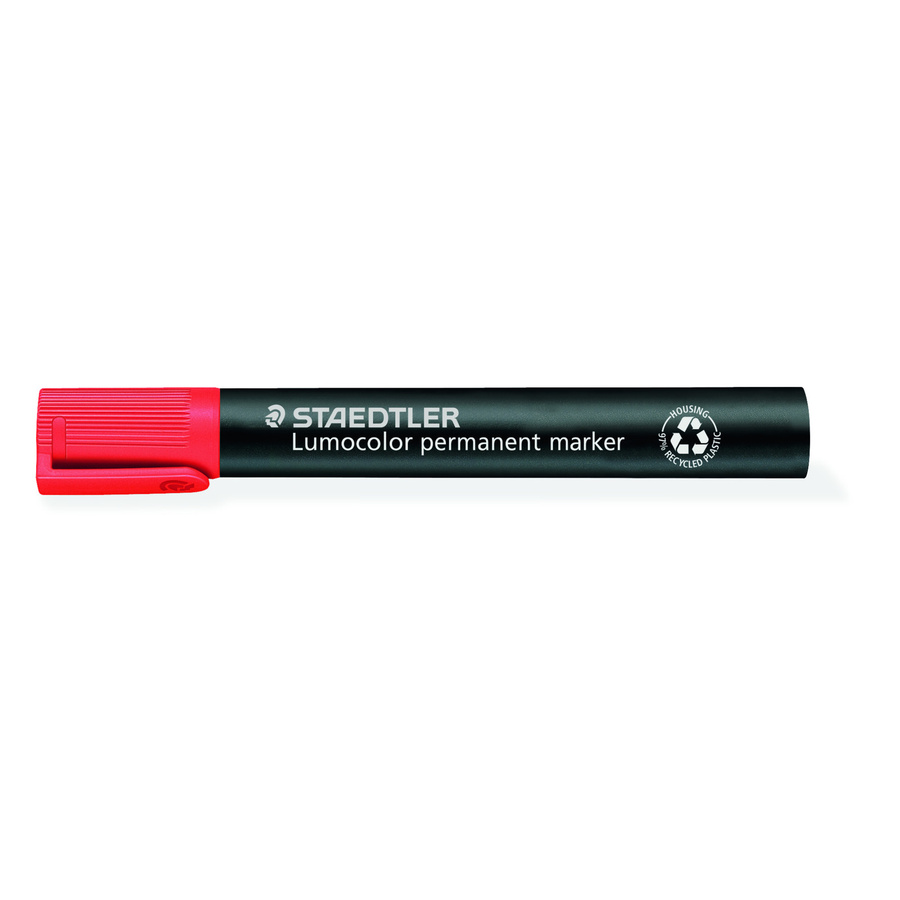 STAEDTLER Lumocolor 350 Permanentmarker mit Keilspitze in Schwarz und Rot - Bild 2