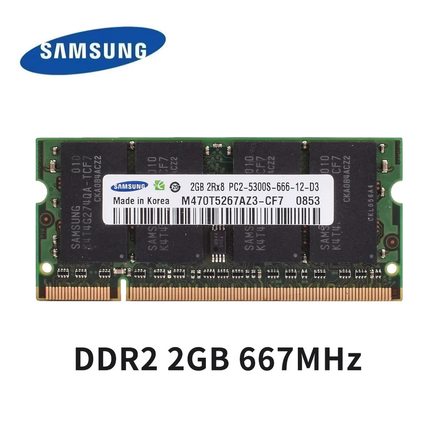 Samsung Memoria DDR2 Laptop SODIMM RAM Speicher in Grün, 667 MHz - Bild 2