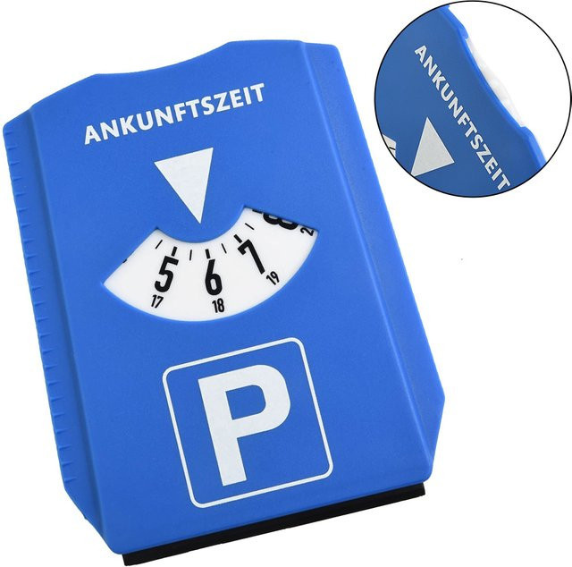 HP Parkplatz Timer Uhr mit Ankunftszeit Anzeige in Blau - Bild 1