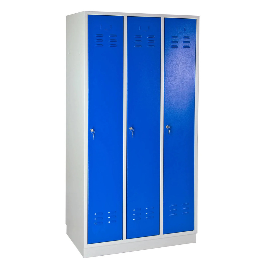 PROREGAL Garderobenschrank Ermine mit 3 Türen aus Stahlblech, Farbe: Lichtblau Blau, H x B x T: 178 x 89 x 50 cm - Bild 2