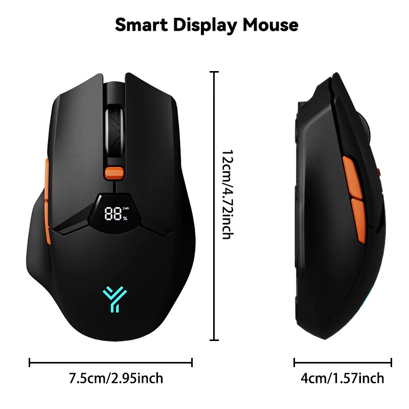 RESAUDGINE Kabellose Maus mit Bluetooth und 2,4G, ergonomisch, geräuscharm, wiederaufladbar, einstellbare DPI, in Schwarz oder Grau - Bild 6