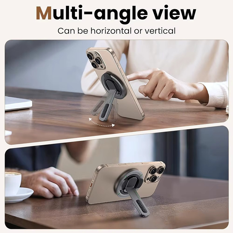 Magnetischer Fingerring und tragbarer Smartphone-Halter mit 360 Grad Rotation, universeller Desktop-Telefonständer in Weiß - Bild 6
