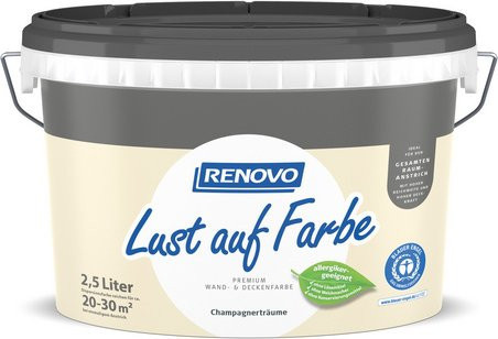 RENOVO Dispersionsfarbe Champagner in Beige, matt, lösungsmittelfrei, 2,5 l - Bild 1