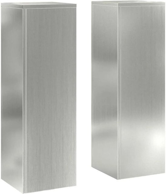 vidaXL Pflanzenständer Set aus verzinktem Stahl in Silber, 2 Stück, B/T/H: 24 x 24 x 75 cm - Bild 1