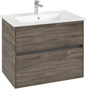 V&B Waschtischunterschrank Collaro in Stone Oak mit mittiger Waschtischöffnung, B/T/H: 76,1 x 48,0 x 61,0 cm - Bild 1